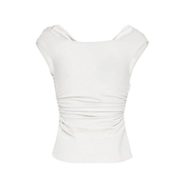 MAGDA BUTRYM OFF SHOULDER DRAPED TOP IN WHITE - Image 2