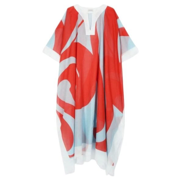 DRIES VAN NOTEN COTTON KAFTAN RED