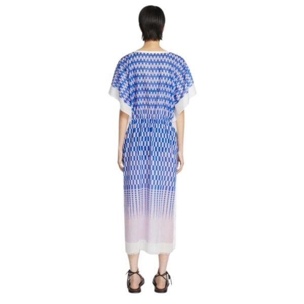 DRIES VAN NOTEN COTTON DRAWSTRING KAFTAN BLUE - Image 4