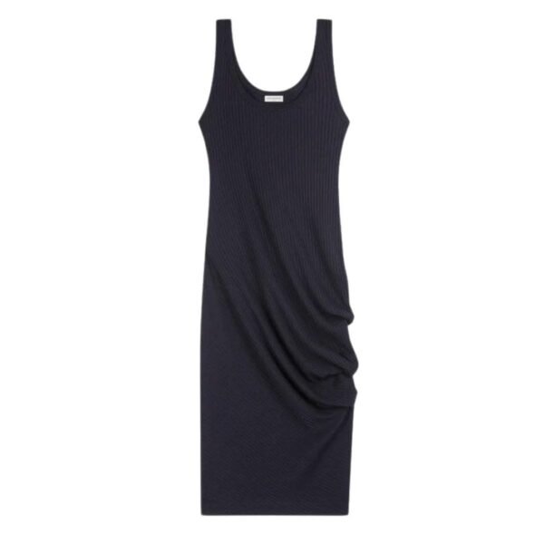 DRIES VAN NOTEN DRAPED TANK TOP DRESS NAVY