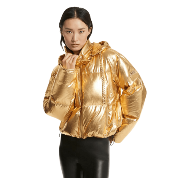 Gold Leather Jacket Women