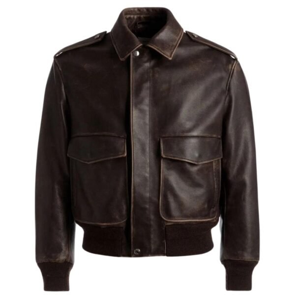 BALLY BOMBER JACKET IN BROWN LEATHER