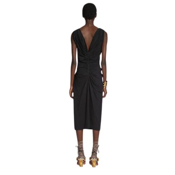 DRIES VAN NOTEN FITTED DRAPED DRESS BLACK - Image 4