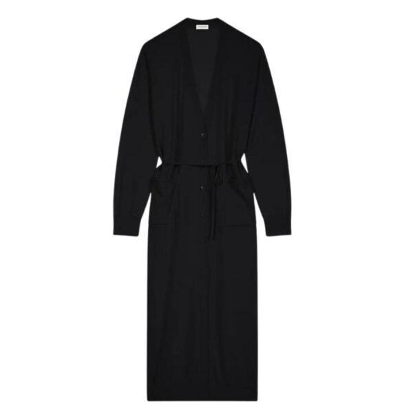 DRIES VAN NOTEN LONG MERINO CARDIGAN BLACK - Image 4