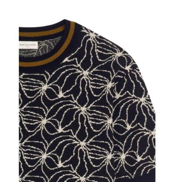 DRIES VAN NOTEN JACQUARD SWEATER BLACK - Image 4