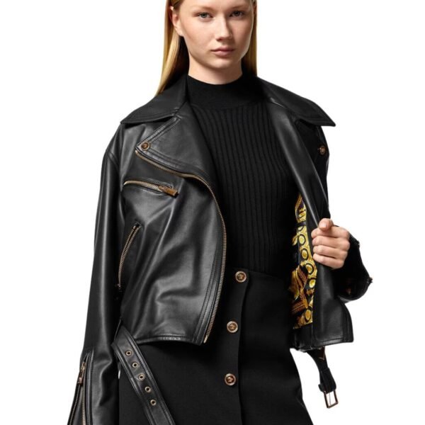 VERSACE LEATHER BIKER JACKET - Image 2