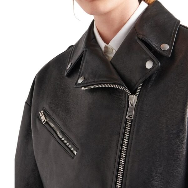 PRADA LEATHER BIKER JACKET - Image 4