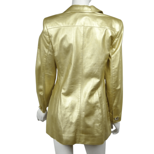 Gold Leather Coat Women - Image 4