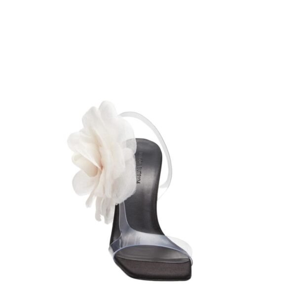 MAGDA BUTRYM ORGANZA FLOWER PVC SANDALS IN BLACK PINK - Image 3