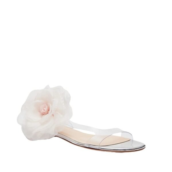 MAGDA BUTRYM ROSE PVC FLAT SANDALS IN MIRROR PINK - Image 3