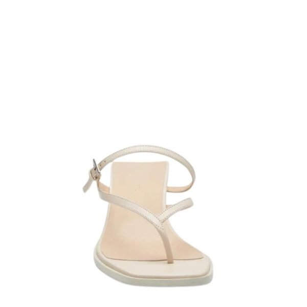 MAGDA BUTRYM LOW THONG HEEL SANDAL IN CREAM LEATHER - Image 2