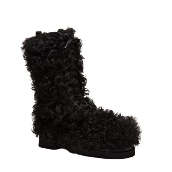 MAGDA BUTRYM SHEARLING COMBAT BOOTS IN BLACK - Image 3