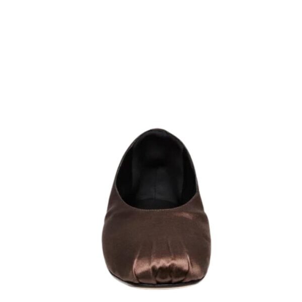 MAGDA BUTRYM SATIN BALLET FLATS IN CHOCOLATE - Image 2