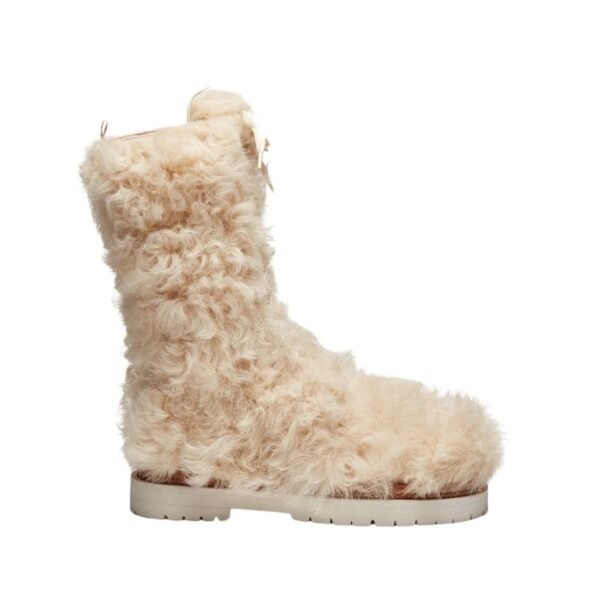 MAGDA BUTRYM SHEARLING COMBAT BOOTS IN CREAM - Image 2