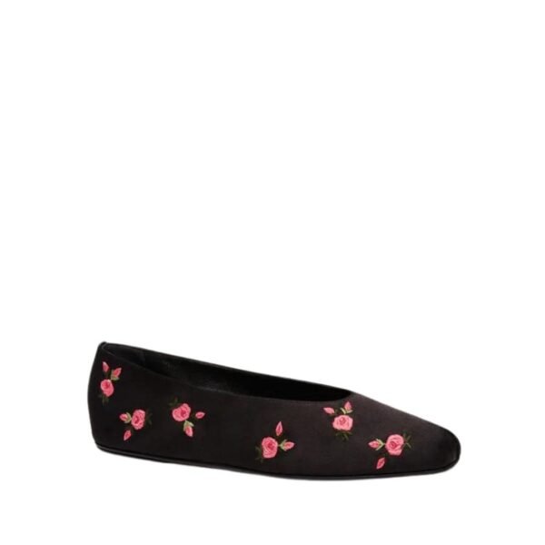 MAGDA BUTRYM SATIN BALLET FLATS IN BLACK - Image 3