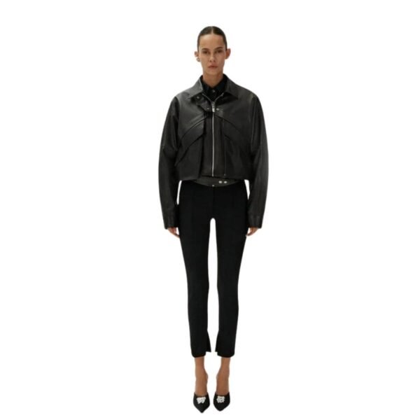 MAGDA BUTRYM VINTAGE BOMBER JACKET IN BLACK LEATHER - Image 3