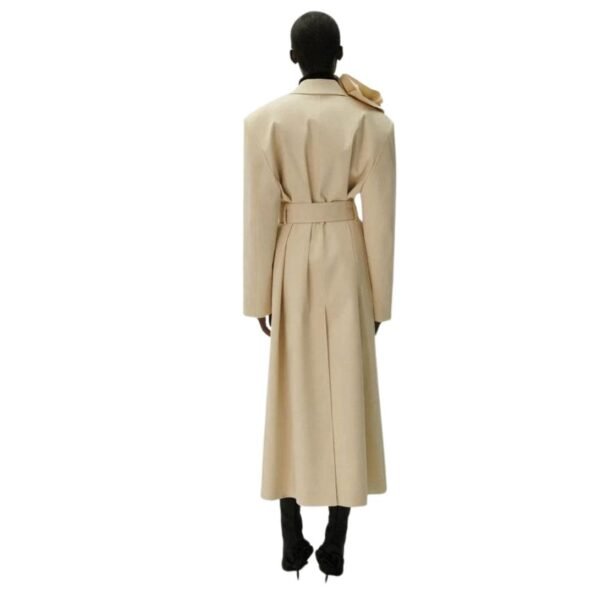 MAGDA BUTRYM BELTED GABARDINE COAT IN CREAM - Image 5