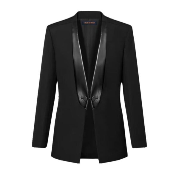 LOUIS VUITTON LEATHER LAPEL BLAZER