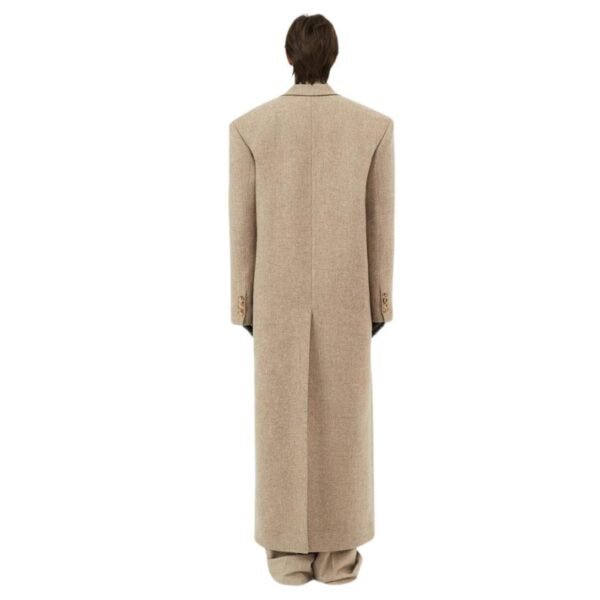 MAGDA BUTRYM SINGLE-BREASTED LONG WOOL COAT IN TAUPE - Image 5