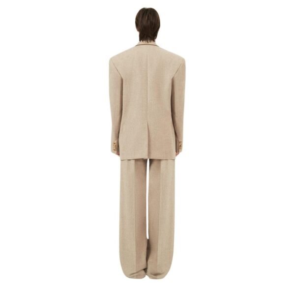 MAGDA BUTRYM CASHMERE CLASSIC OVERSIZED BLAZER IN TAUPE - Image 5