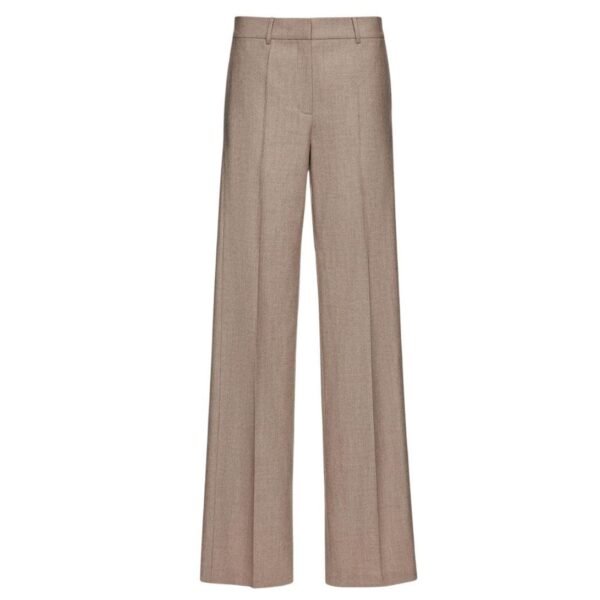 MAGDA BUTRYM CASHMERE WIDE-LEG TROUSERS IN TAUPE