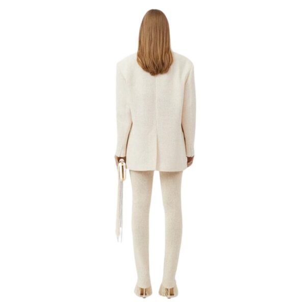 MAGDA BUTRYM TAILORED OVERSIZED HANDWOVEN BLAZER IN CREAM - Image 4