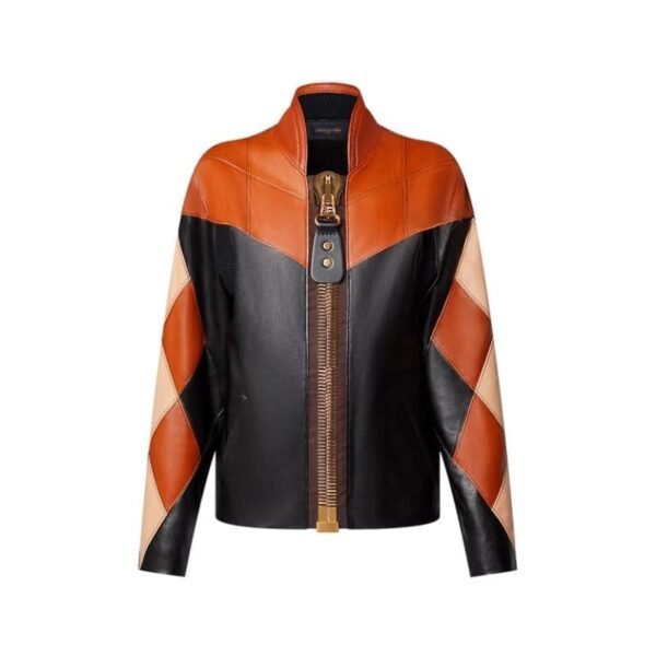 LOUIS VUITTON PATCHWORK LEATHER BIKER JACKET