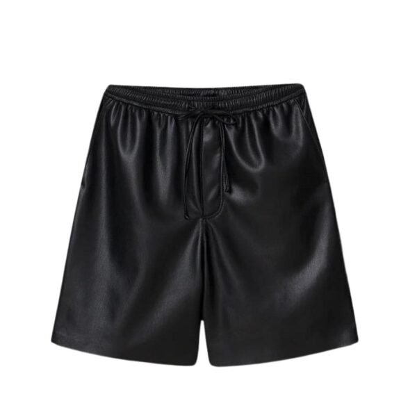 NANUSHKA DOXXI OKOBOR ALT-LEATHER SHORTS BLACK