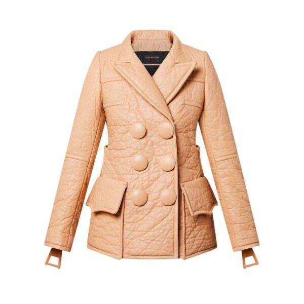 LOUIS VUITTON TEXTURED LEATHER PEACOAT