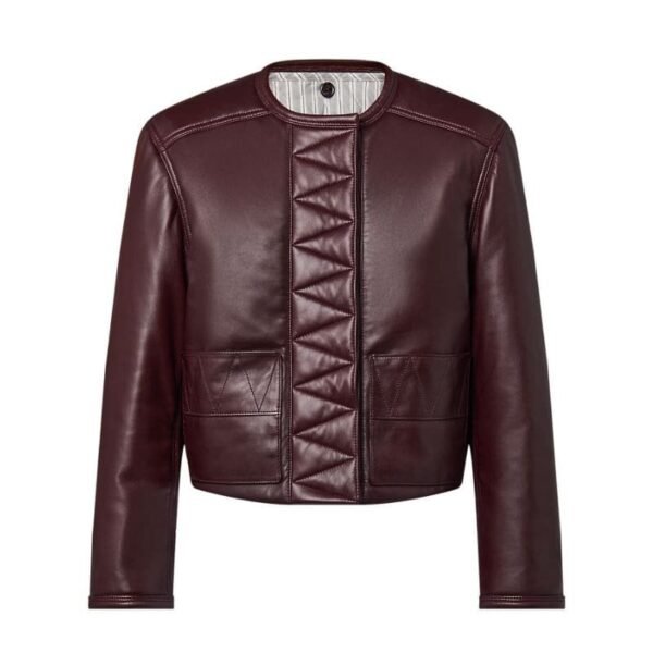 LOUIS VUITTON TOPSTITCHED LEATHER BOXY JACKET