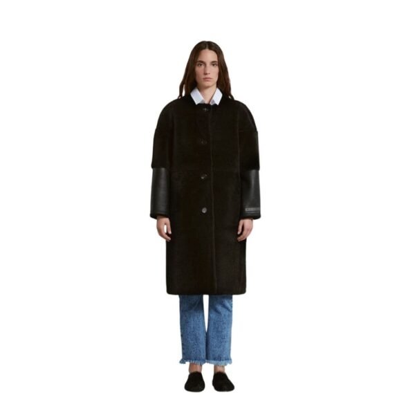 MARNI BLACK REVERSIBLE SHEARLING COAT - Image 2