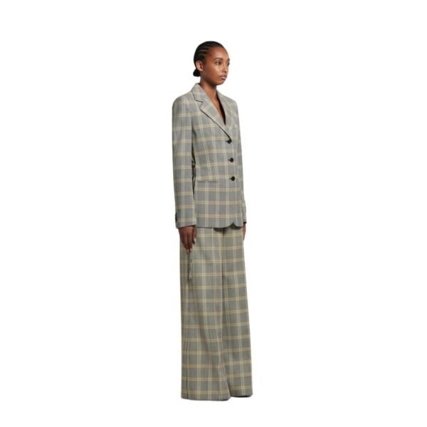 MARNI YELLOW CHECKED TECH WOOL JACKET - Image 4