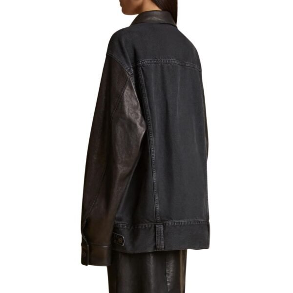 KHAITE THE GRIZZO JACKET IN PRESCOT AND BLACK LEATHER - Image 5