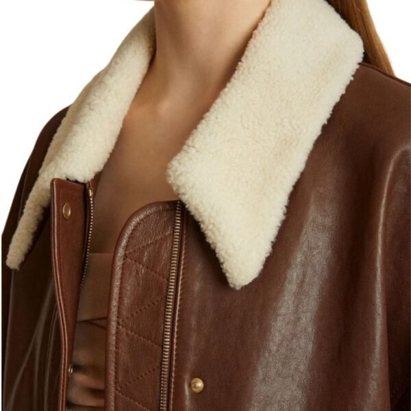 KHAITE THE SHELLAR JACKET IN CLASSIC BROWN LEATHER - Image 5