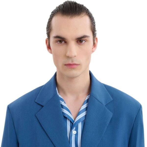 MARNI BLUE WOOL MOHAIR BLAZER WITH MARNI MENDING - Image 5