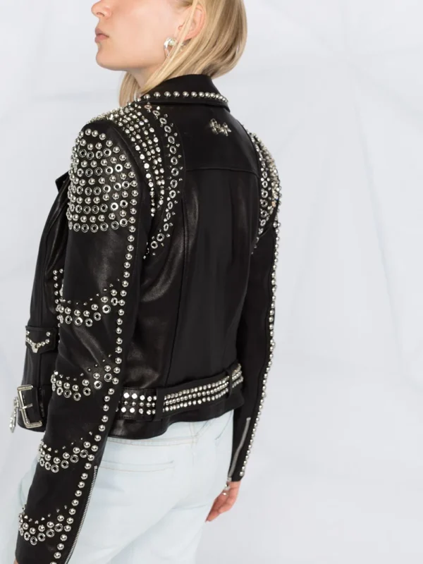 Biker style studded jacket - Image 2