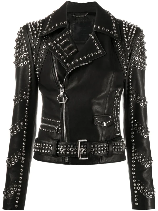 Biker style studded jacket - Image 6