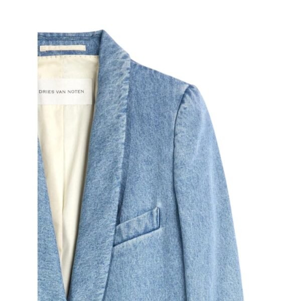 DRIES VAN NOTEN DENIM TUXEDO COAT LIGHT BLUE - Image 2