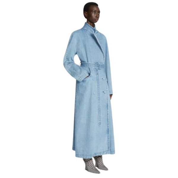 DRIES VAN NOTEN DENIM TRENCH COAT LIGHT BLUE - Image 2