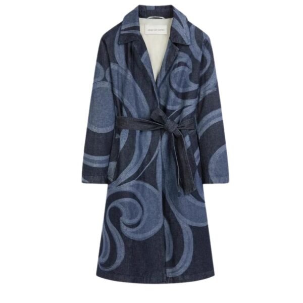 DRIES VAN NOTEN EMBROIDERED COAT INDIGO