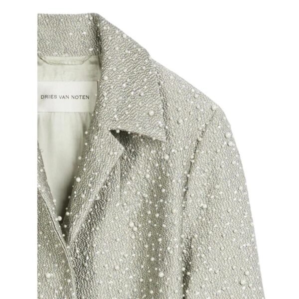 DRIES VAN NOTEN EMBELLISHED COAT SILVER - Image 2