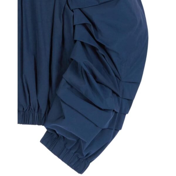 DRIES VAN NOTEN RUFFLED BOMBER NAVY - Image 4