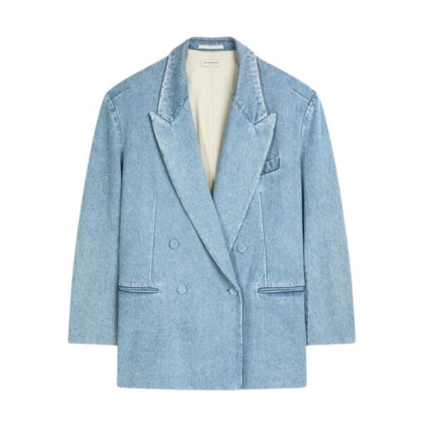 DRIES VAN NOTEN OVERSIZED DENIM BLAZER LIGHT BLUE