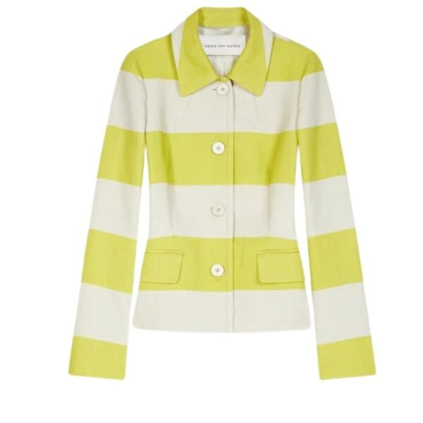 DRIES VAN NOTEN TIGHT FIT JACKET LIME