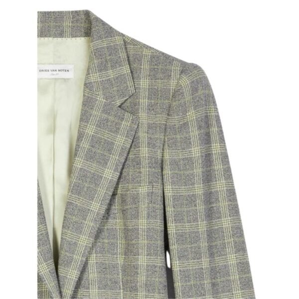 DRIES VAN NOTEN CHECKED FITTED BLAZER DESSIN A - Image 2