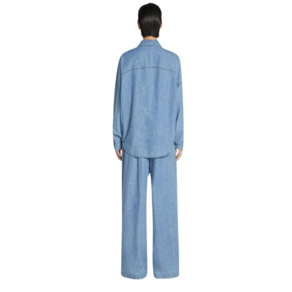 DRIES VAN NOTEN DENIM COCOON SHIRT LIGHT BLUE - Image 4