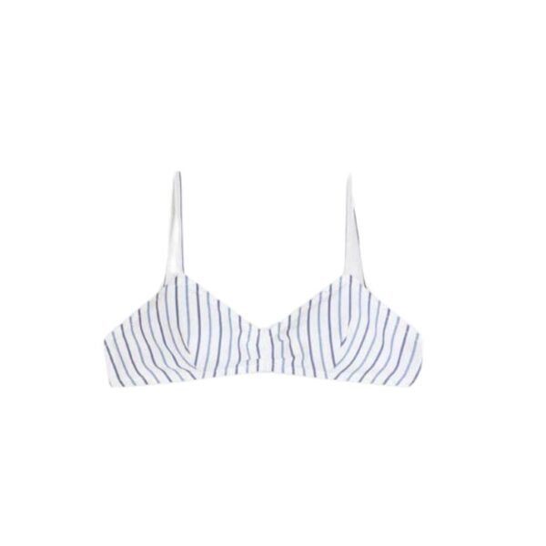 DRIES VAN NOTEN STRIPED BRA TOP LIGHT BLUE