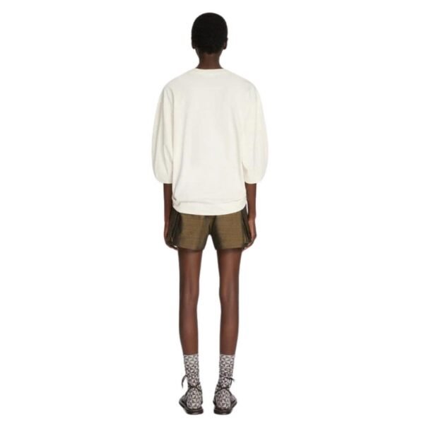 DRIES VAN NOTEN DRAPED SLEEVE TEE ECRU - Image 4