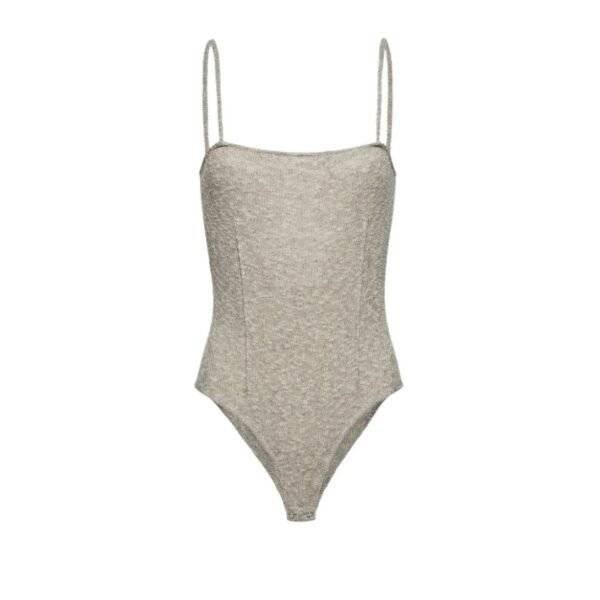 MAGDA BUTRYM THIN KNIT BODYSUIT IN GREY