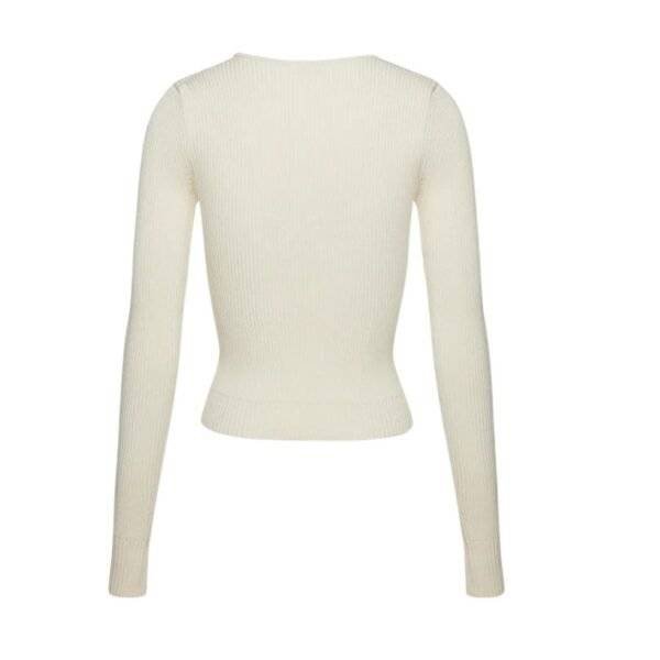 MAGDA BUTRYM SCULPTED RIB KNIT TOP IN CREAM - Image 2